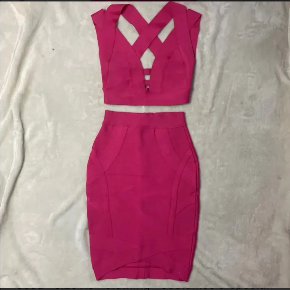 Two Piece Bandage Skirt & Crop Set - XS